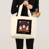 ハッピーサマーウィンハロウィン不気味サマー幽霊 ラージトートバッグ (正面(商品))