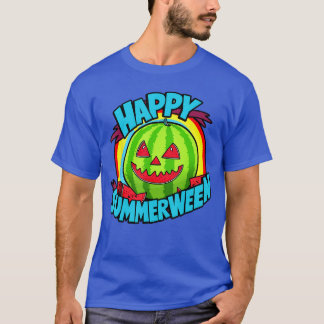 ハッピーサマーウィン 夏 スイカ ジャックオーランタンハ Tシャツ
