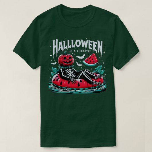ハッピーサマーウィーンサマースイカのハロウィンは Tシャツ (デザイン正面)