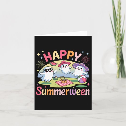 ハッピーサマーウィーン サマー ハロウィン 幽霊 カード (正面)