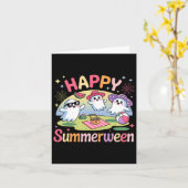 ハッピーサマーウィーン サマー ハロウィン 幽霊 カード (黄色い花)
