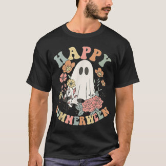 ハッピーサマーウィーン ハロウィン 夏 フローラル ゴースト Tシャツ