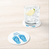 ハッピーサマーコースターとビーチサンダル ラウンドペーパーコースター (インサイチュ)