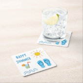 ハッピーサマーコースター スクエアペーパーコースター (インサイチュ)