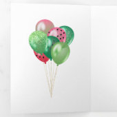 ハッピーサマースイカバルーン家族の写真 三つ折りカード (内部最初)