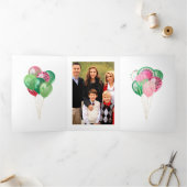 ハッピーサマースイカバルーン家族の写真 三つ折りカード (内部)