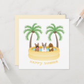 ハッピーサマードッグススイミングプール カード (正面/裏面インサイチュ)