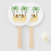 ハッピーサマードッグススイミングプール ハンドファン (正面&裏面)