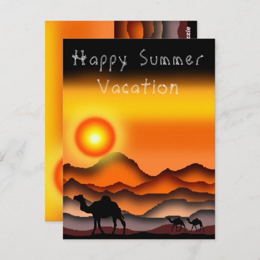ハッピーサマーバケーションカードラクールアットサンセットデザート ポストカード (正面/裏面)