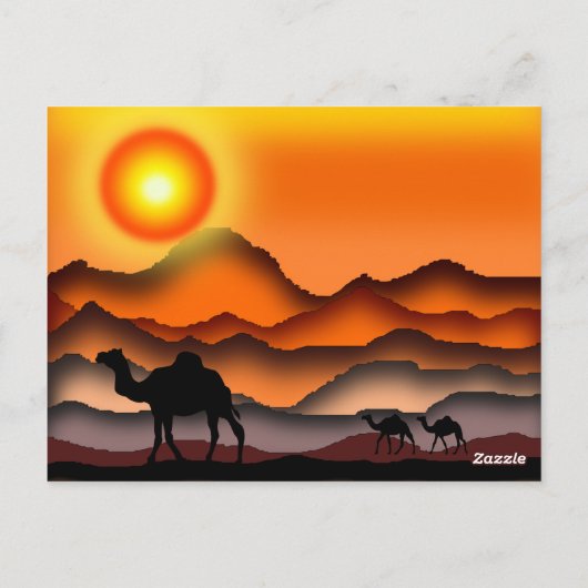 ハッピーサマーバケーションカードラクールアットサンセットデザート ポストカード (裏面)