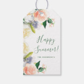 ハッピーサマーフローラリースホワイト赤面ピンク ギフトタグ (正面)
