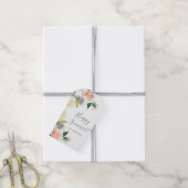 ハッピーサマーフローラリースホワイト赤面ピンク ギフトタグ (より糸付き)