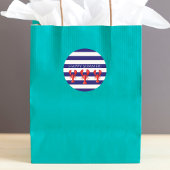 ハッピーサマーブルー白ストライプロブスター ラウンドシール