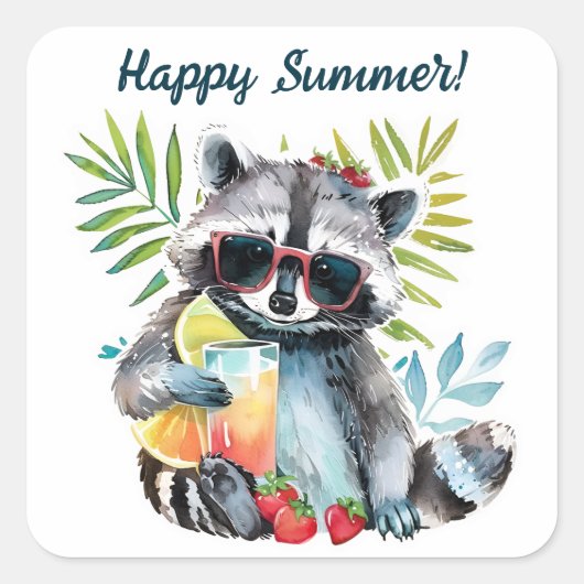 ハッピーサマーラクーンビーチ スクエアシール (正面)