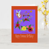 ハッピーサマー誕生日ウクライナフォークアート カード (黄色い花)