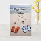 ***ハッピーサマー誕生日****ビーチスタイル カード (黄色い花)