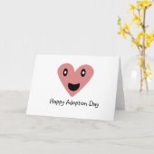 ハッピーサミネートデイピンクハート カード (黄色い花)