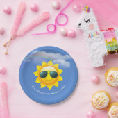 ハッピーサンと虹と引用文 ペーパープレート (パーティー)