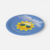 ハッピーサンと虹と引用文 ペーパープレート (アングル)