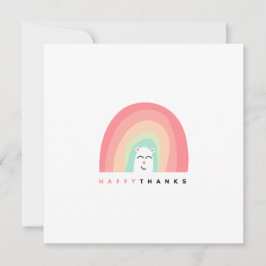 ハッピーサンキューキュートレインボーアニマル オーダーメイド サンキューカード