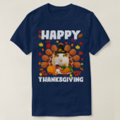 ハッピーサンクおもしろいサギングギニア豚(2) Tシャツ (デザイン正面)