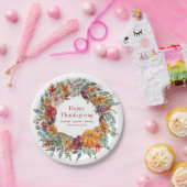 ハッピーサンクシギングカントリーパ素朴ンプキンリース ペーパープレート (パーティー)