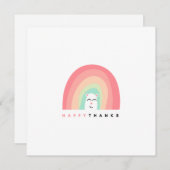 ハッピーサンクスキュートレインボーアニマルパーソナライズド サンキューカード (正面/裏面)