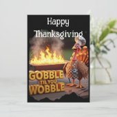 ハッピーサンクスギビングおもしろいトルコ 招待状 (スタンド正面)