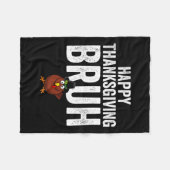 ハッピーサンクスギビングおもしろいブルターキーブルボーイズキッド フリースブランケット (正面(横))