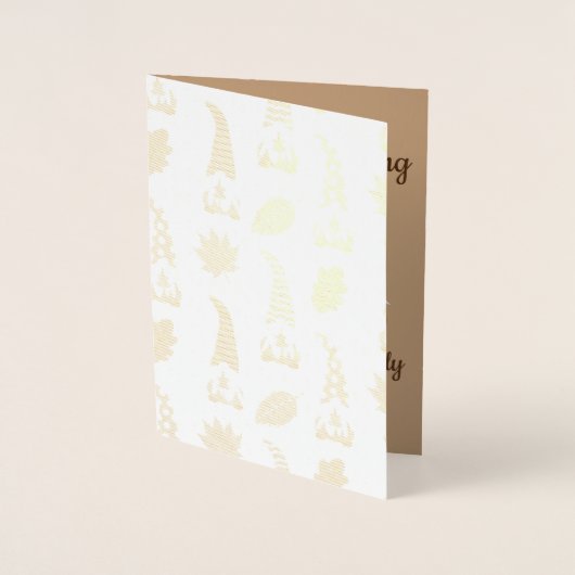 ハッピーサンクスギビングおもしろい格言ホリデーカード 箔カード (正面)