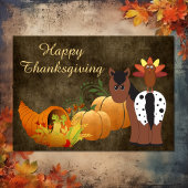 ハッピーサンクスギビングかわいいアパロオーサの馬とトルコ シーズンカード