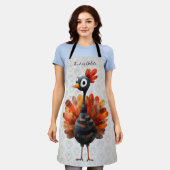 ハッピーサンクスギビングかわいいカラフルベビートルコ エプロン (着用した状態)