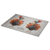 ハッピーサンクスギビングかわいいカラフルベビートルコ カッティングボード (角)