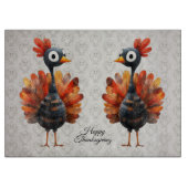 ハッピーサンクスギビングかわいいカラフルベビートルコ カッティングボード (正面)