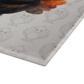 ハッピーサンクスギビングかわいいカラフルベビートルコ カッティングボード (角)