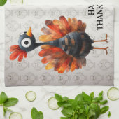 ハッピーサンクスギビングかわいいカラフルベビートルコ キッチンタオル (折り畳み)