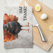 ハッピーサンクスギビングかわいいカラフルベビートルコ キッチンタオル (四つ折り)