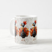 ハッピーサンクスギビングかわいいカラフルベビートルコ コーヒーマグカップ (正面左)