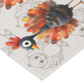 ハッピーサンクスギビングかわいいカラフルベビートルコ ショートテーブルランナー (コーナー)