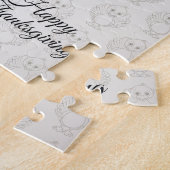 ハッピーサンクスギビングかわいいカラフルベビートルコ ジグソーパズル (側面)