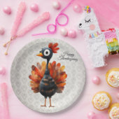 ハッピーサンクスギビングかわいいカラフルベビートルコ ペーパープレート (パーティー)