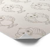 ハッピーサンクスギビングかわいいカラフルベビートルコ ポスター (角)