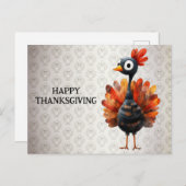 ハッピーサンクスギビングかわいいカラフルベビートルコ ポストカード (正面/裏面)