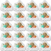 ハッピーサンクスギビングかわいいグリッターカボキンズビジネス シール (正面)