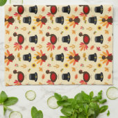 ハッピーサンクスギビングかわいいトルコフローラキッチン キッチンタオル (折り畳み)