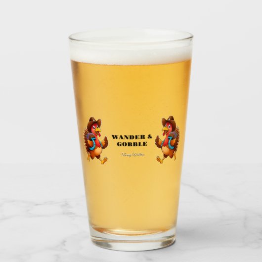 ハッピーサンクスギビングかわいいトルコ旅行 タンブラーグラス (ドリンク正面)