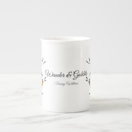 ハッピーサンクスギビングかわいいトルコ ボーンチャイナマグカップ