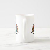 ハッピーサンクスギビングかわいいトルコ ボーンチャイナマグカップ (裏面)