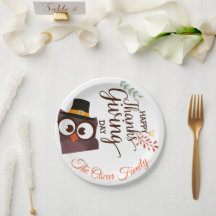 ハッピーサンクスギビングかわいいフクロウ