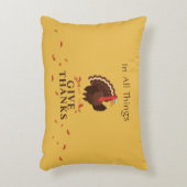 ハッピーサンクスギビングかわいい七面鳥サンクサンク感謝引用文 アクセントクッション (正面(垂直))